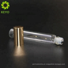 Rolo de vidro fosco de garrafas de vidro ouro em recipientes 5ml rolo de vidro fino em garrafa redonda 8 ml garrafa de tubo para perfume